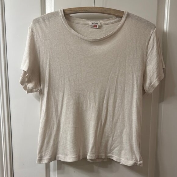 Re/Done Hanes Classic Tee in Optic White Size S - Picture 6 of 10